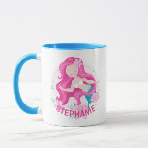 Caneca Sereias Meninas Fantasia Personalizadas Cabelo Ros