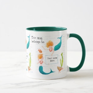 Caneca Sereias Ringer Mug para Personalizar