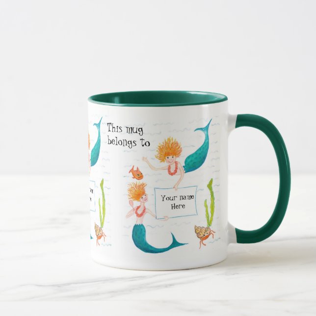 Caneca Sereias Ringer Mug para Personalizar (Direita)