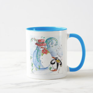 CANECA SERENADE DE INVERNO DE SNOWMAN E PENGUIN