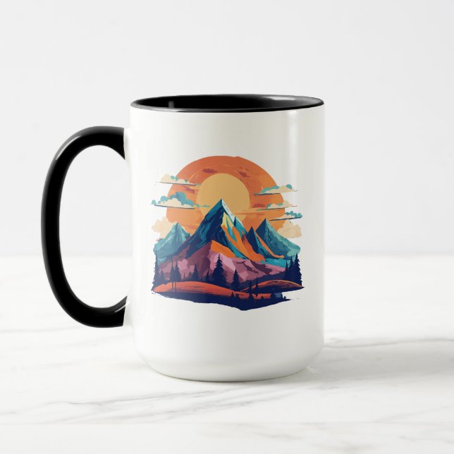 Caneca Serene Mountain Scene Combo Mug - 15 oz (Esquerda)
