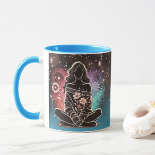 Caneca Serene Mulher em Sonho Físico Cósmico