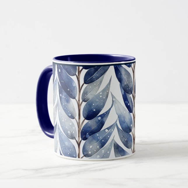 Caneca Serenity Blue Leaf Mug (Frente Esquerda)