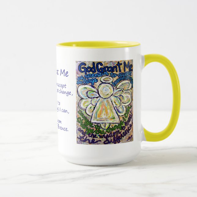 Caneca Serenity Prayer Angel Painting Mug ou Cup (Direita)