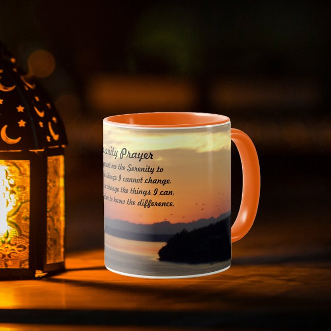 Caneca Serenity Prayer Orange Seascape Sunset (In Situ Candle)