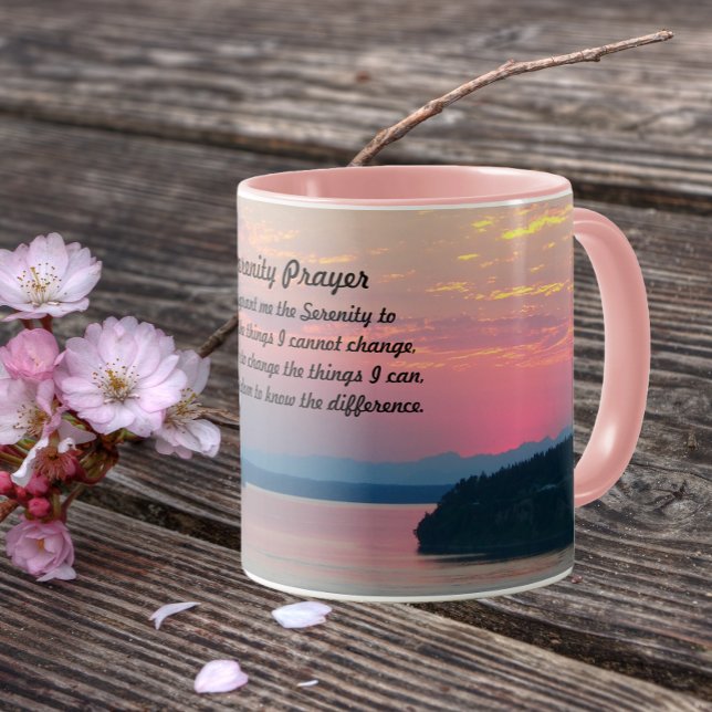 Caneca Serenity Prayer Pink Seascape Sunset (In Situ Table)