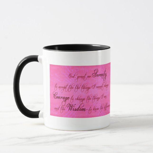 Caneca Serenity Prayer Ringer Mug, Magenta Rosa (Esquerda)