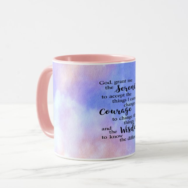 Caneca Serenity Prayer Watercolor Combo Mug (Frente Esquerda)