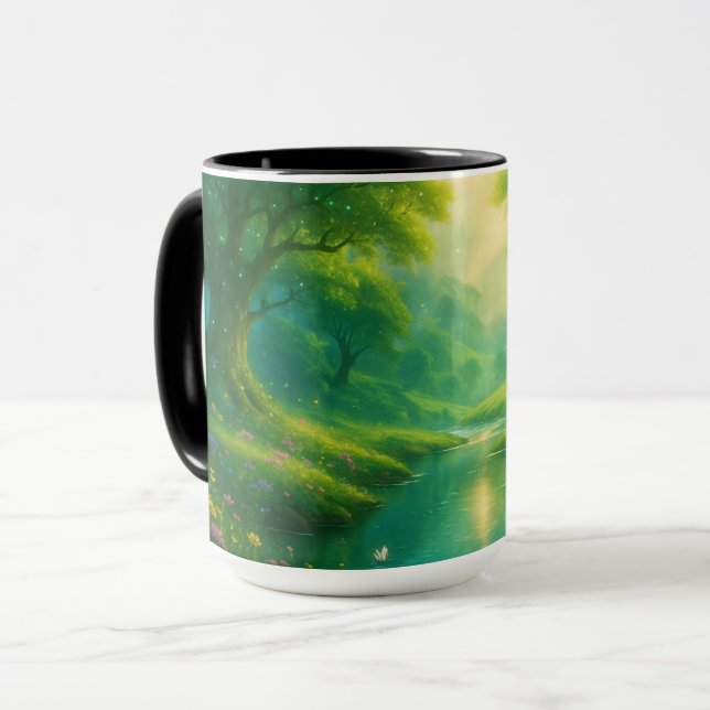 Caneca Serenity Sips - Paisagem de Rio Mágico (Frente Esquerda)