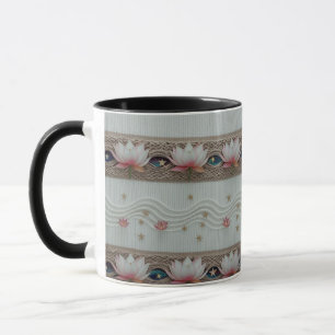 Caneca Sereno Combo de Cafa com Flor de Lótus e Olho em T