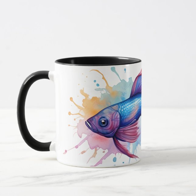 Caneca Série Aquarela: Peixe Betta (Esquerda)