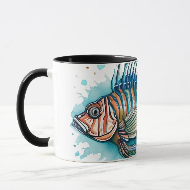 Caneca Série Aquarela: Peixe-Leão (Esquerda)