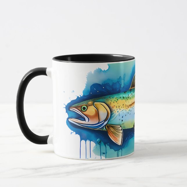 Caneca Série Aquarela: Truta/Salmão (Esquerda)