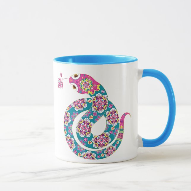 Caneca Série colorida do cobra chinês do zodíaco (Direita)