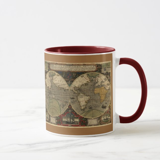 Caneca Série de Mapa Antiquado (Direita)