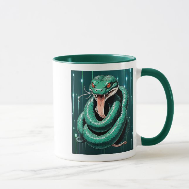 Caneca Serpent Vert aux Yeux Rouges. (Direita)