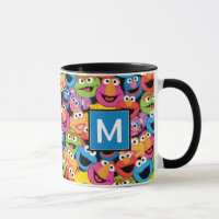 Sesame Street Character Faces Monograma