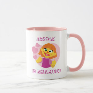 Caneca Sesame Street Julia Coração Rosa