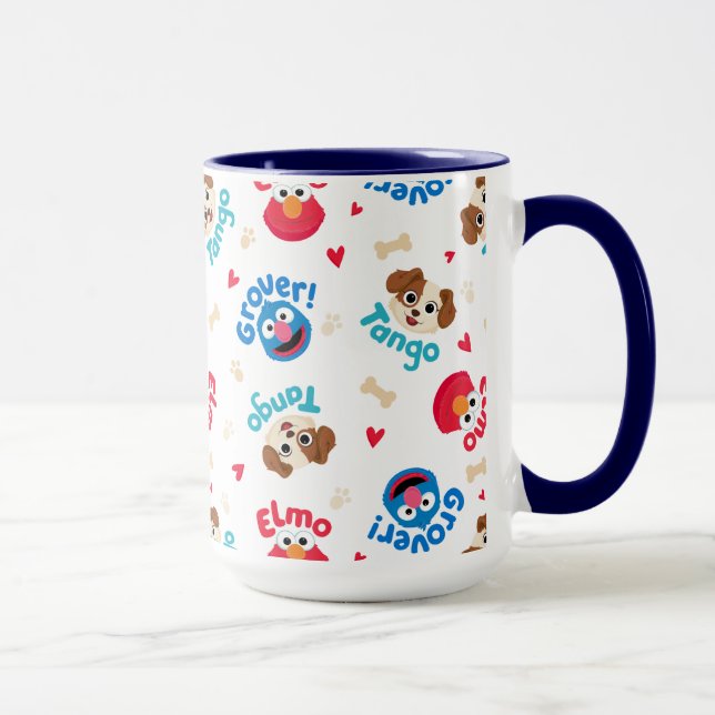 Caneca Sesame Street | Tango, Elmo e Grover Pattern (Direita)