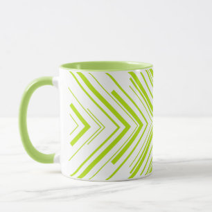 Caneca Setas em Verde limão e Branco