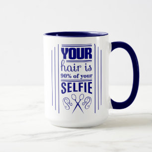 Caneca Seu cabelo é 90% de seu Selfie