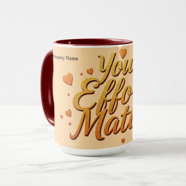 Caneca Seu Esforço Importa | Reconhecimento Premium (Frente Esquerda)
