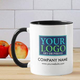Caneca Seu Logotipo, Nome Comercial em Destaque & Promo d