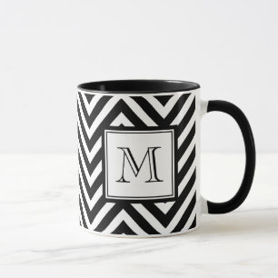 CANECA SEU MONOGRAMA, CHEVRON PRETO