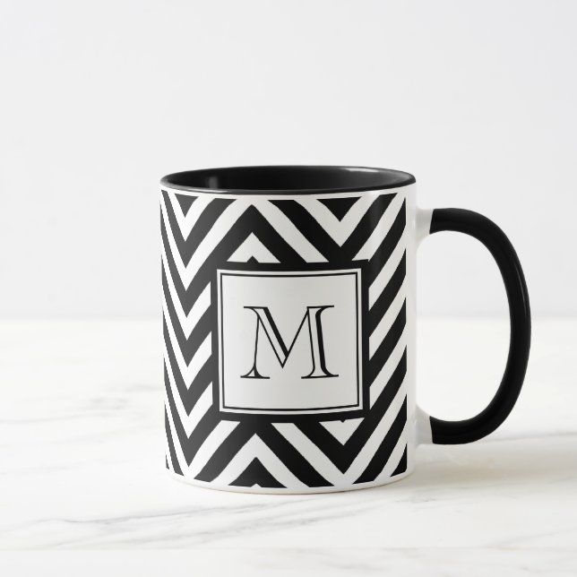 CANECA SEU MONOGRAMA, CHEVRON PRETO (Direita)