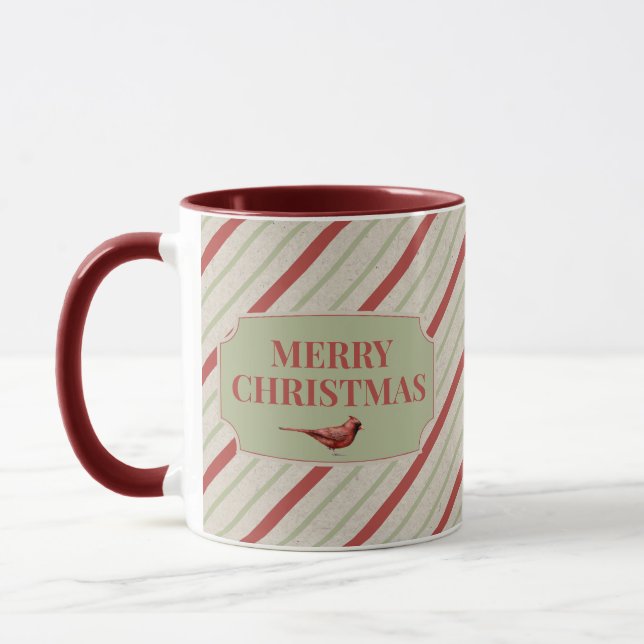 Caneca Seu nome Cardinal e Strig de Natal (Esquerda)