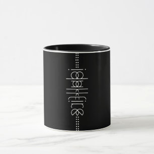 Caneca Seu nome como Alienígena Glifos - Preto Único