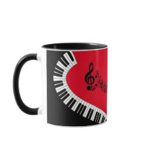 Seu nome/Cor Red Treble Clef Piano Chaves Música