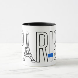 Caneca [seu nome] em Paris - Tipografia Torre Eiffel