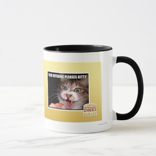 Caneca Seu oferecimento satisfaz o gatinho (Direita)