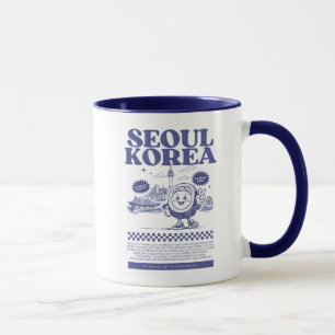 Caneca Seul Coreia do Sul Kimbap Cidade Retro