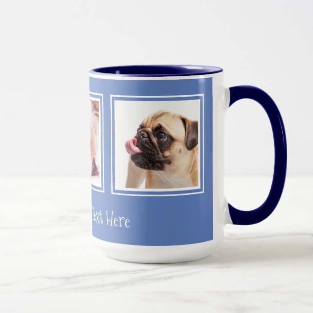 Caneca SEUS 3 FOTOS / cães cores personalizadas (Direita)