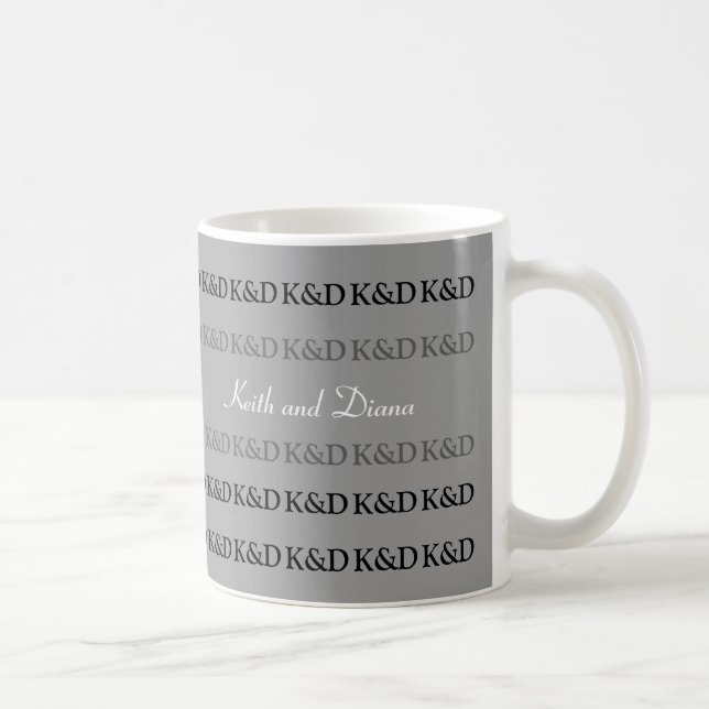 Caneca seus nomes, personalizado branco e preto (Direita)