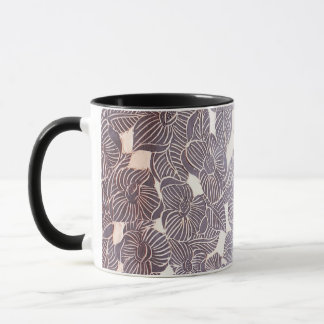 Caneca Sgraffito preto floral