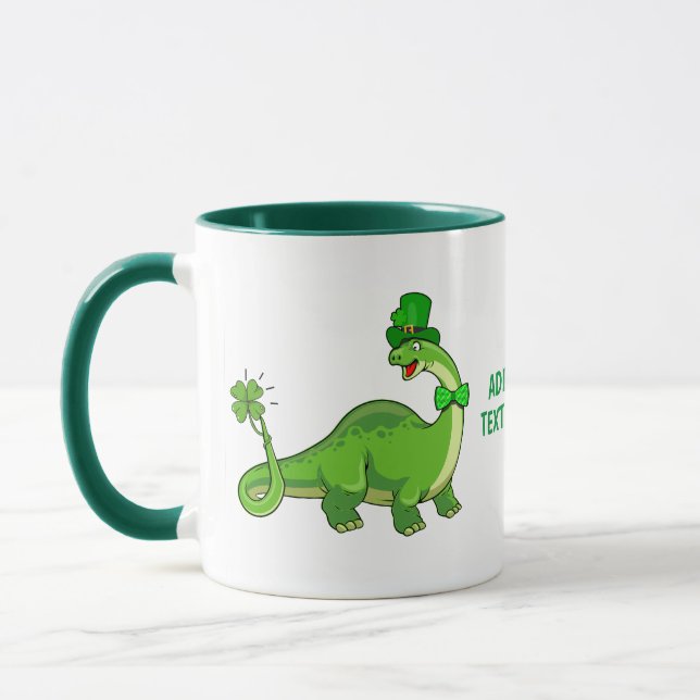 Caneca Shamrock de Dino Sauropod de Patrick, Rua engraçad (Esquerda)