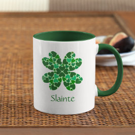 Caneca Shamrock do Coração Verde Personalizado
