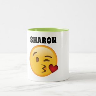 Caneca Sharon-Personalizada do emoji