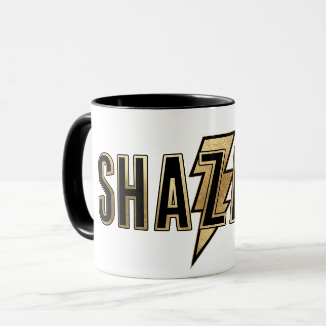 Caneca SHAZAM! | Logotipo Dourado (Frente Esquerda)