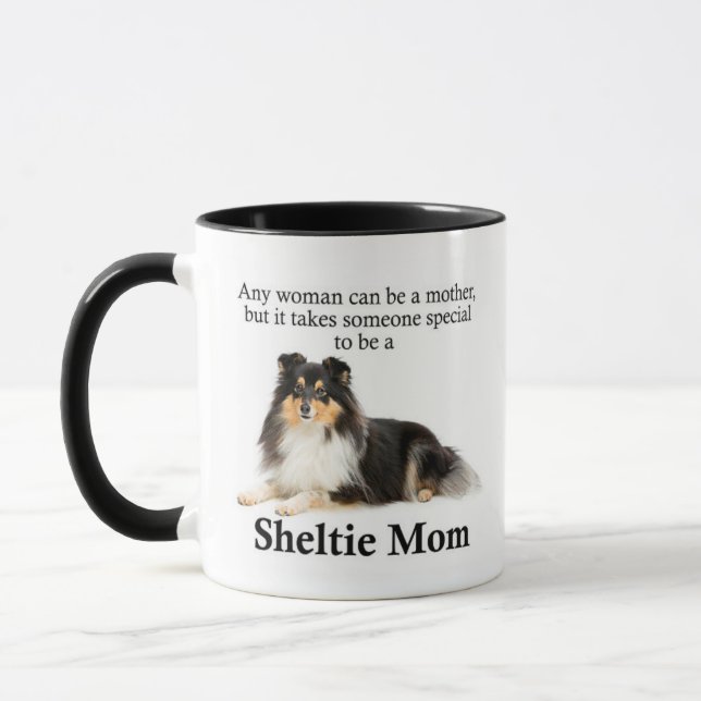 Caneca Sheltie Mãe Mug De Três Cores (Esquerda)