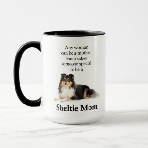 Caneca Sheltie Mãe Mug De Três Cores