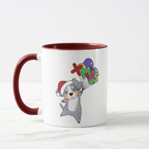 Caneca Shepherd australiano Feliz Natal Inverno
