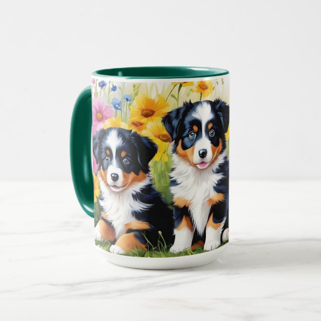 Caneca Shepherd Puppy Mug australiano (Frente Esquerda)