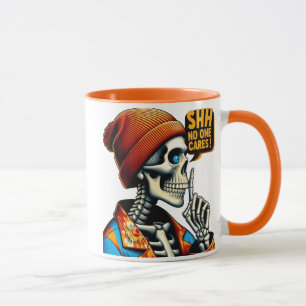 Caneca SHHH. Ninguém se preocupa com a mensagem rebelde d
