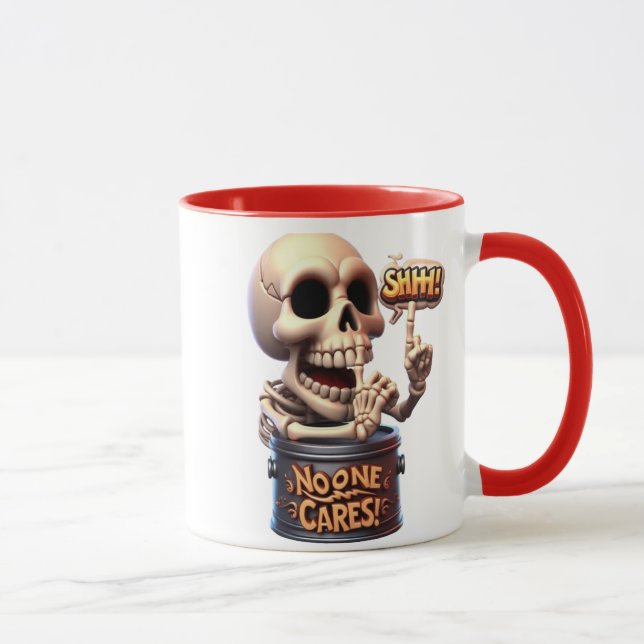 Caneca SHHH. Ninguém se preocupa com esqueleto Barrel Gua (Direita)