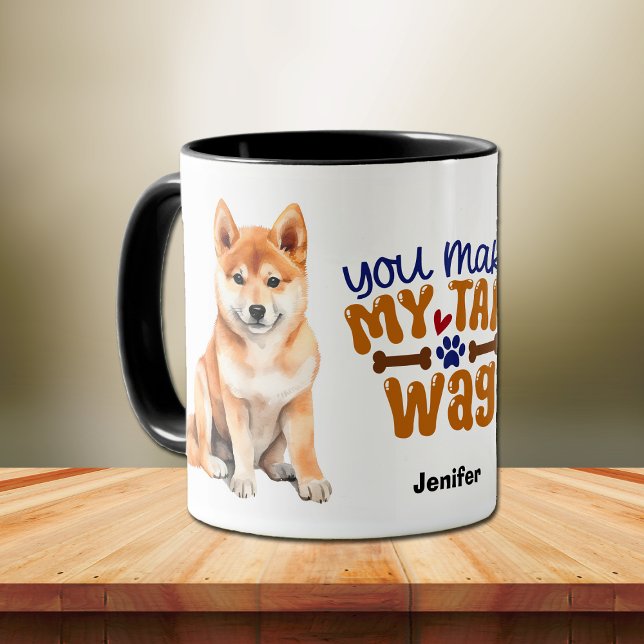 Caneca Shiba Inu Cachorro Que Você Faz Minha Cauda (Criador carregado)