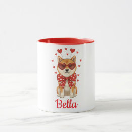 Caneca Shiba Inu dog coffee mug valentines day 2026
